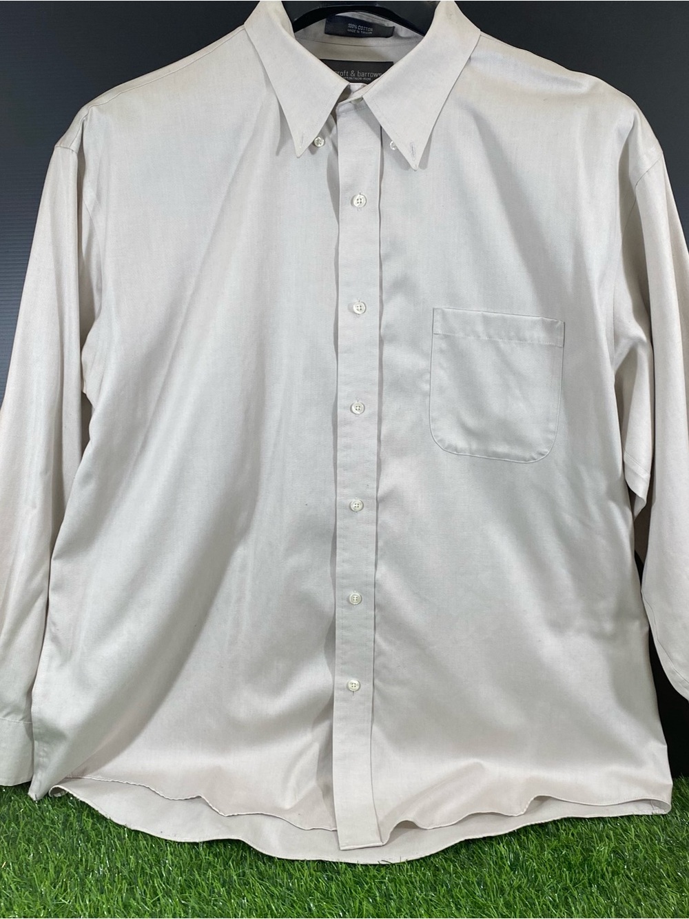 Men's Croft & Barrow Lite Brown Long-Sleeve Dress Shirt Size 18 34/35